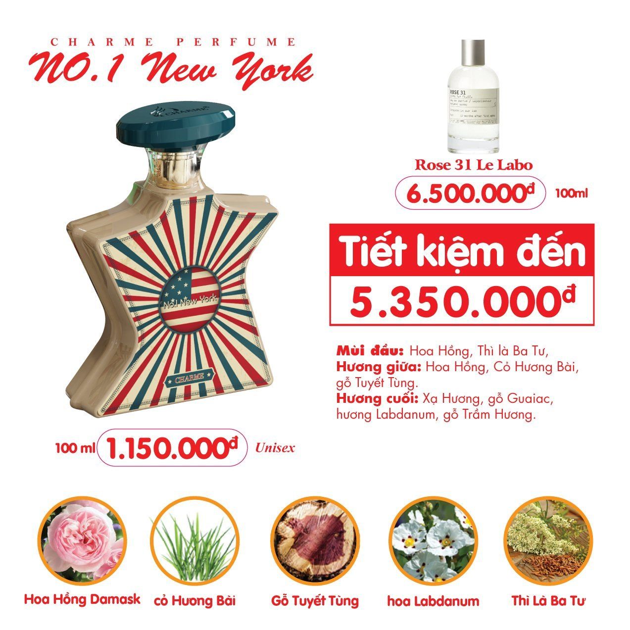 Nước hoa 𝐂𝐡𝐚𝐫𝐦𝐞 𝐍𝐨.𝟏 𝐍𝐞𝐰 𝐘𝐨𝐫𝐤 100ml