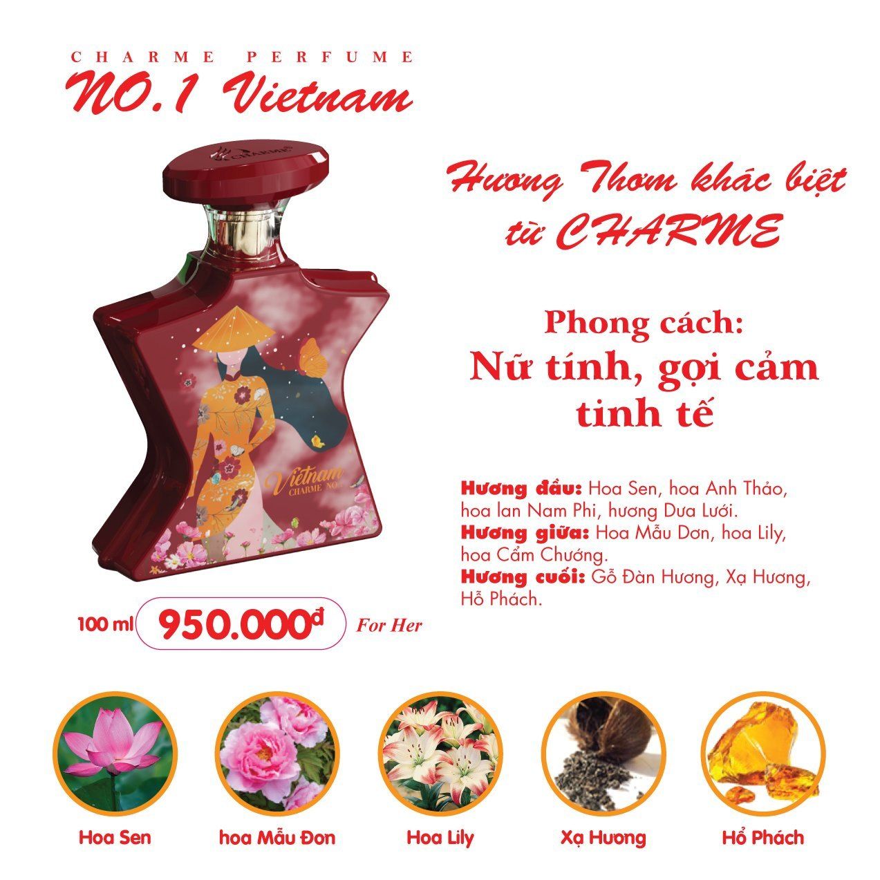 Nước hoa nữ Charme no. 1 Việt nam 100ml