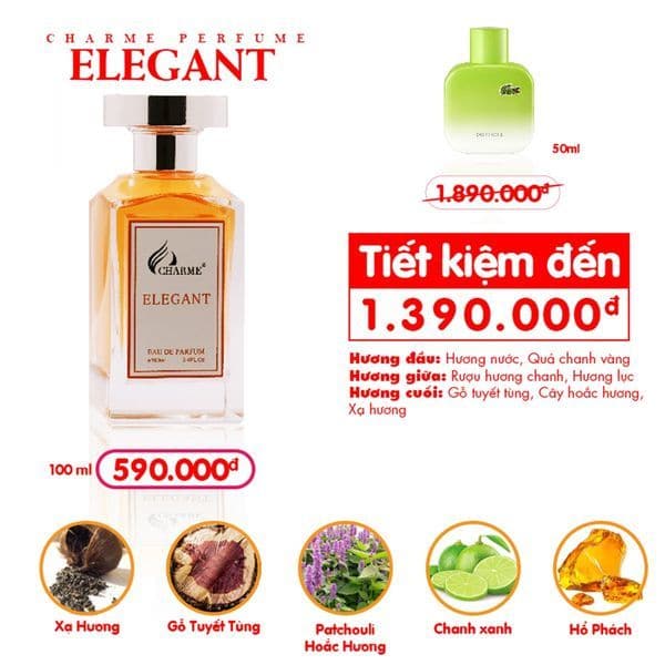 Nước hoa nam Charme ELEGANT 100ml