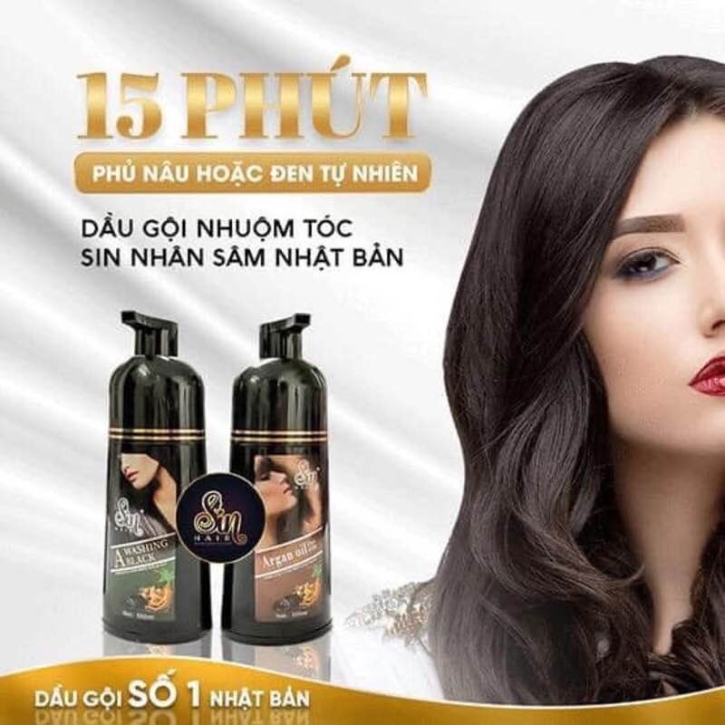 Dầu gội phủ tóc bạc Sin Hair - chỉ cần gội là đã phủ bạc được 100%