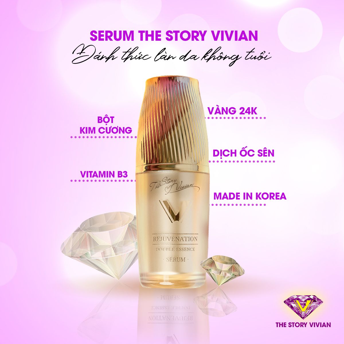 Serum trắng sáng trẻ hóa da The Story Vivian chính hãng