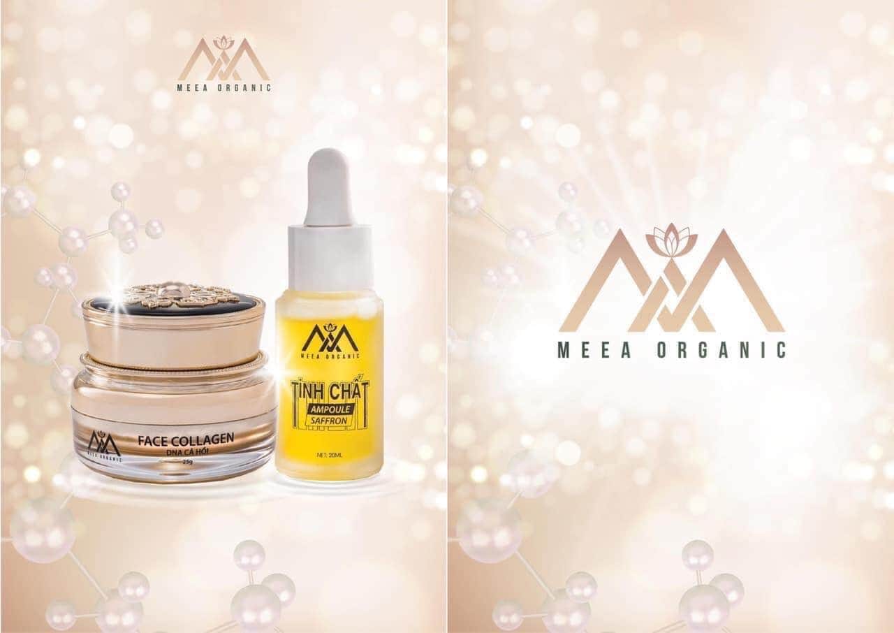 Combo kem face cá hồi kết hợp Tinh chất Ampoule Saffron Meea organic