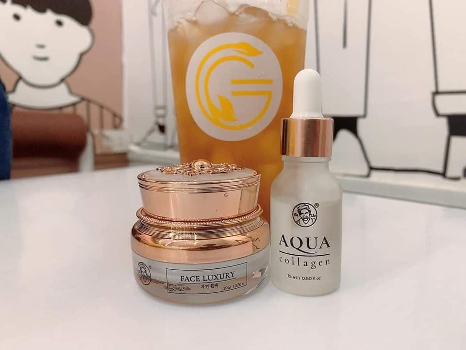 Combo kem face sữa dừa bà lão kết hợp Aqua collagen