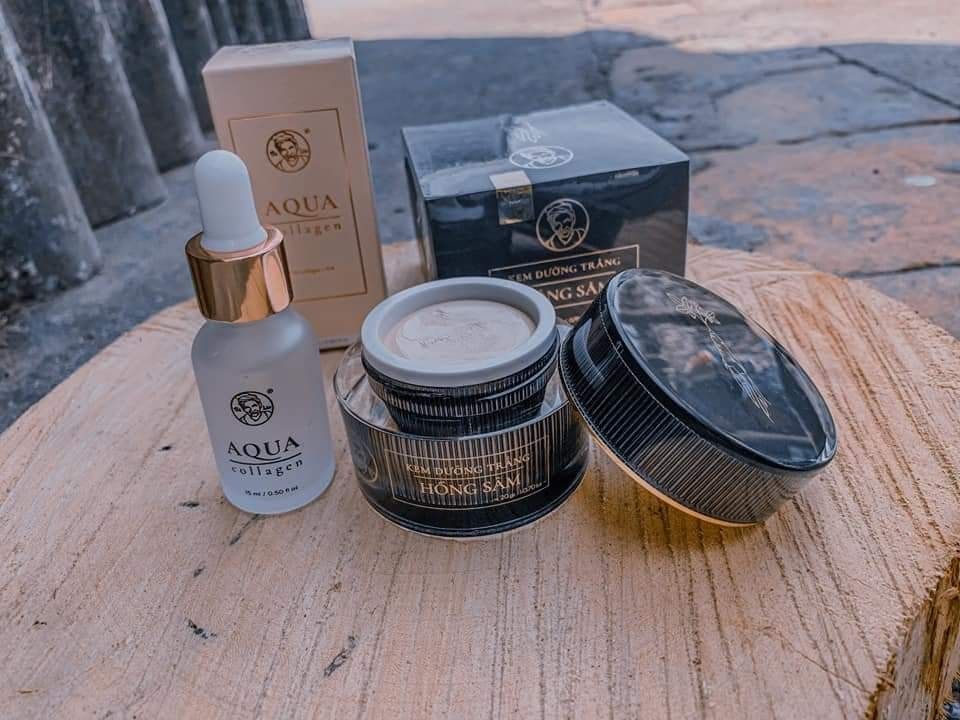 Combo kem hồng sâm bà lão kết hợp Aqua collagen bà lão