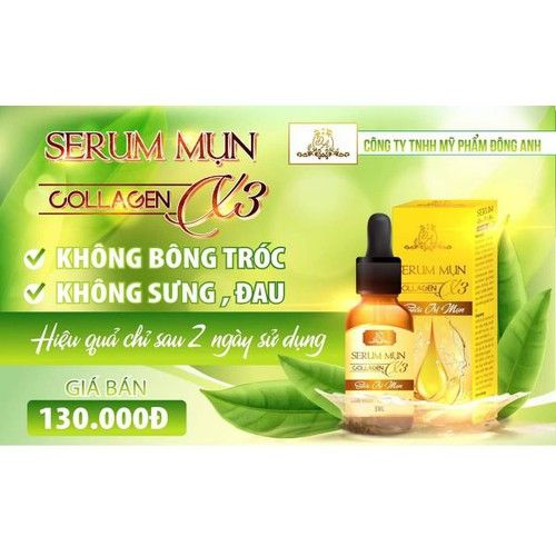 Serum trị mụn Collagen X3 chính hãng Mỹ Phẩm Đông Anh
