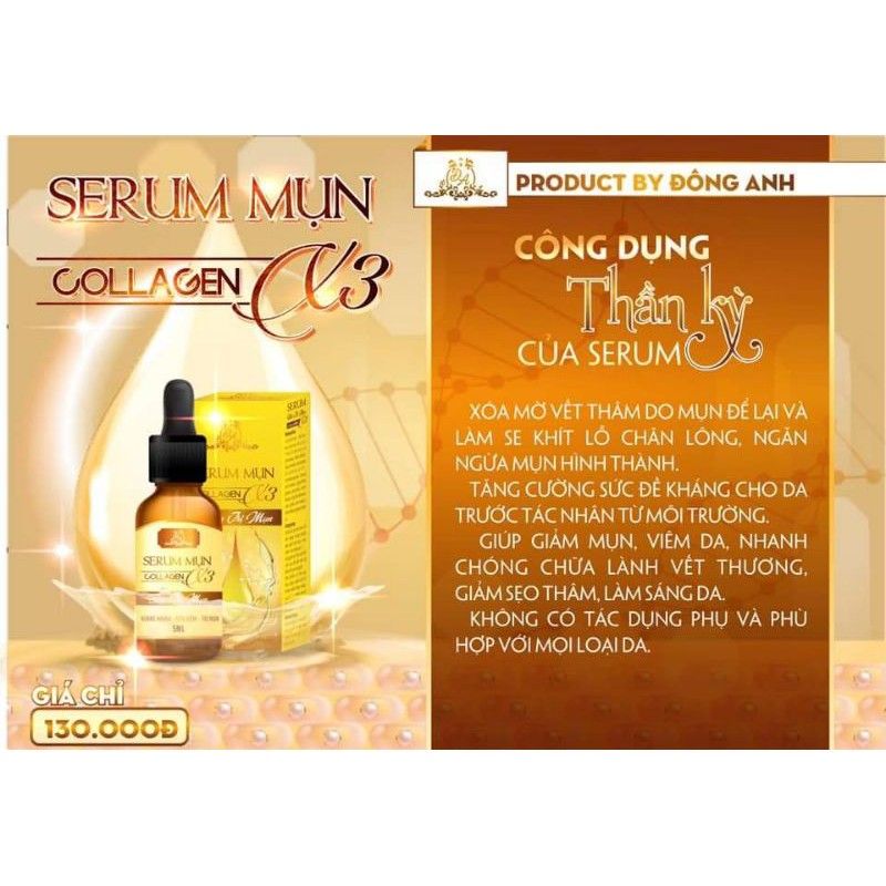 Serum trị mụn Collagen X3 chính hãng Mỹ Phẩm Đông Anh