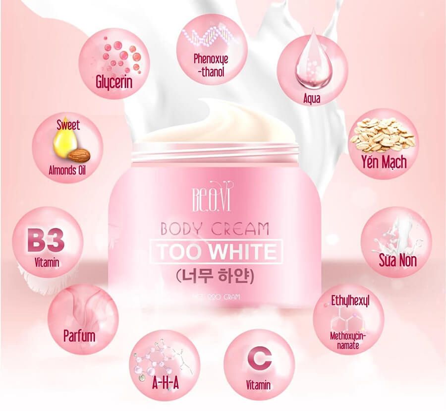 Kem trắng da body BE.O.VI chính hãng công ty Too White