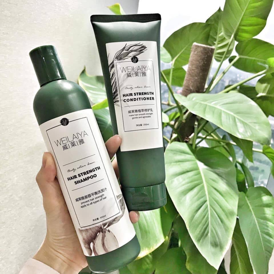 Combo bộ dầu gội xả Weilaiya mọc tóc chiết xuất gừng xả