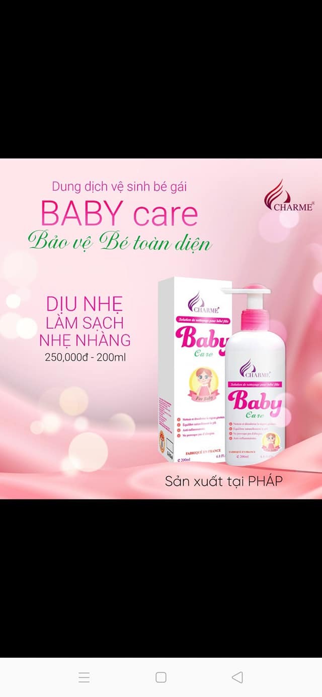 Dung dịch vệ sinh bé gái Baby Care charme chính hãng