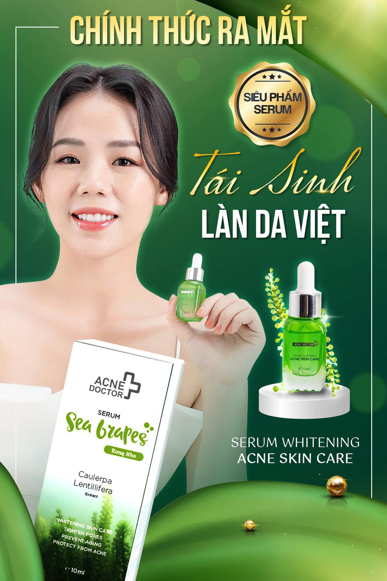 Serum trị mụn Sea Bzapes rong nho Acne Doctor chính hãng