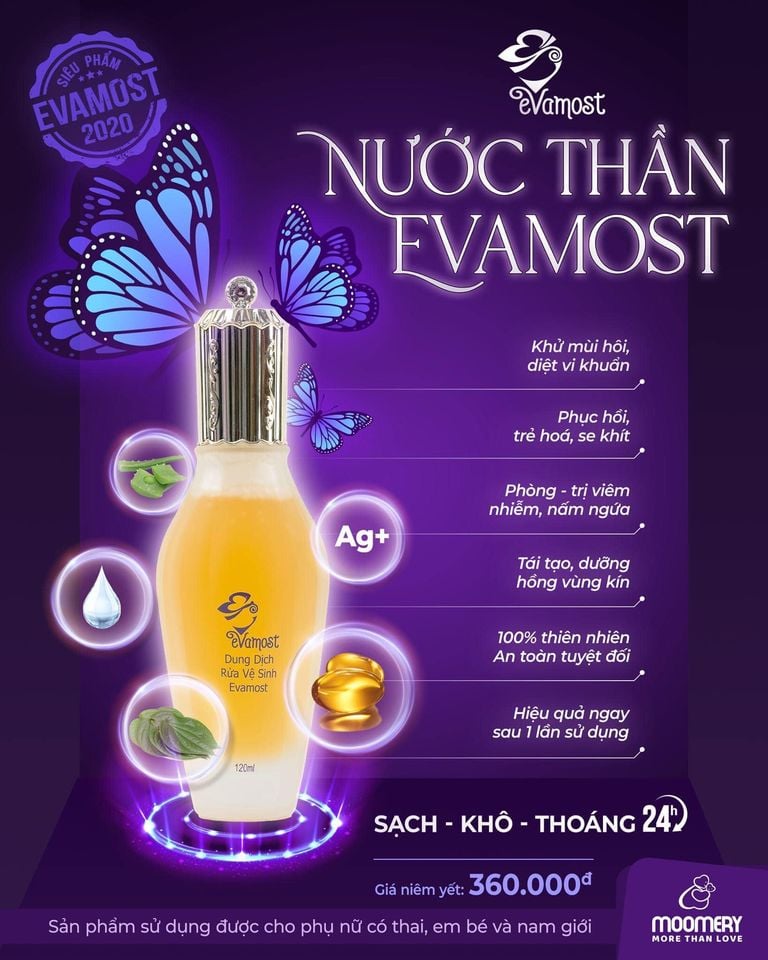 Dung Dịch Vệ Sinh Phụ Nữ Evamost 120ml chính hãng