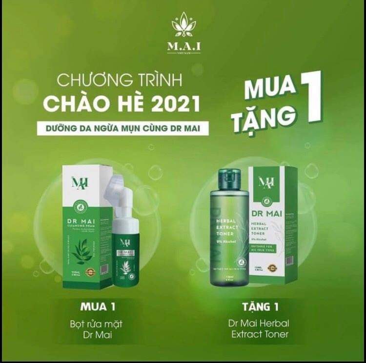 Combo cho da mụn với sản phẩm Dr MAI