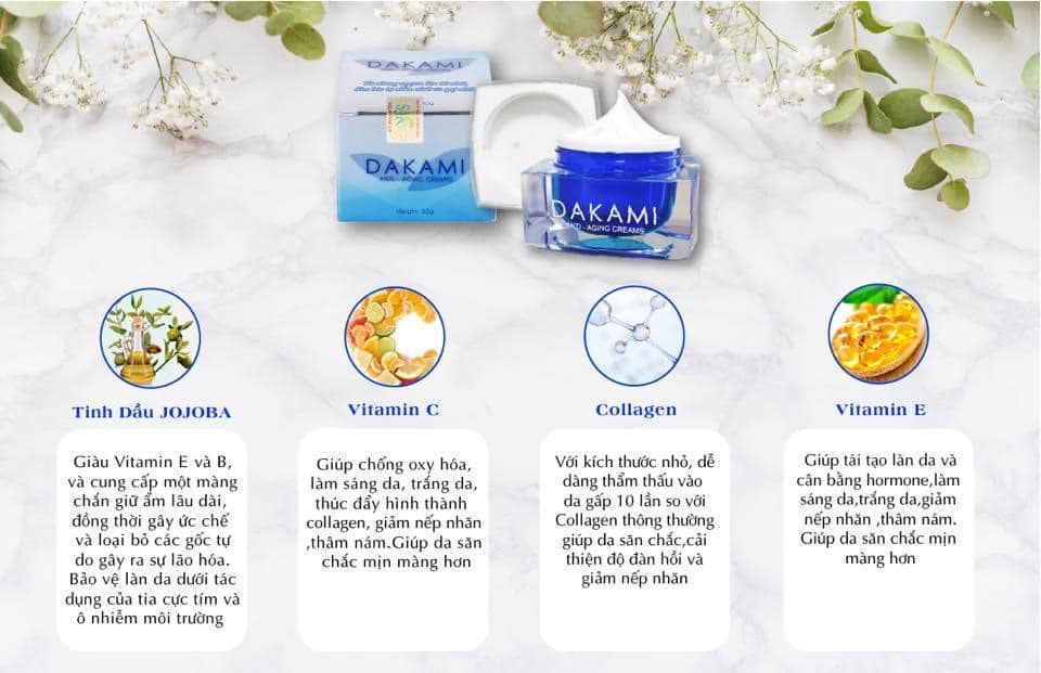 Khám phá bảng thành phần với nguyên liệu thiên nhiên quý của DAKAMI