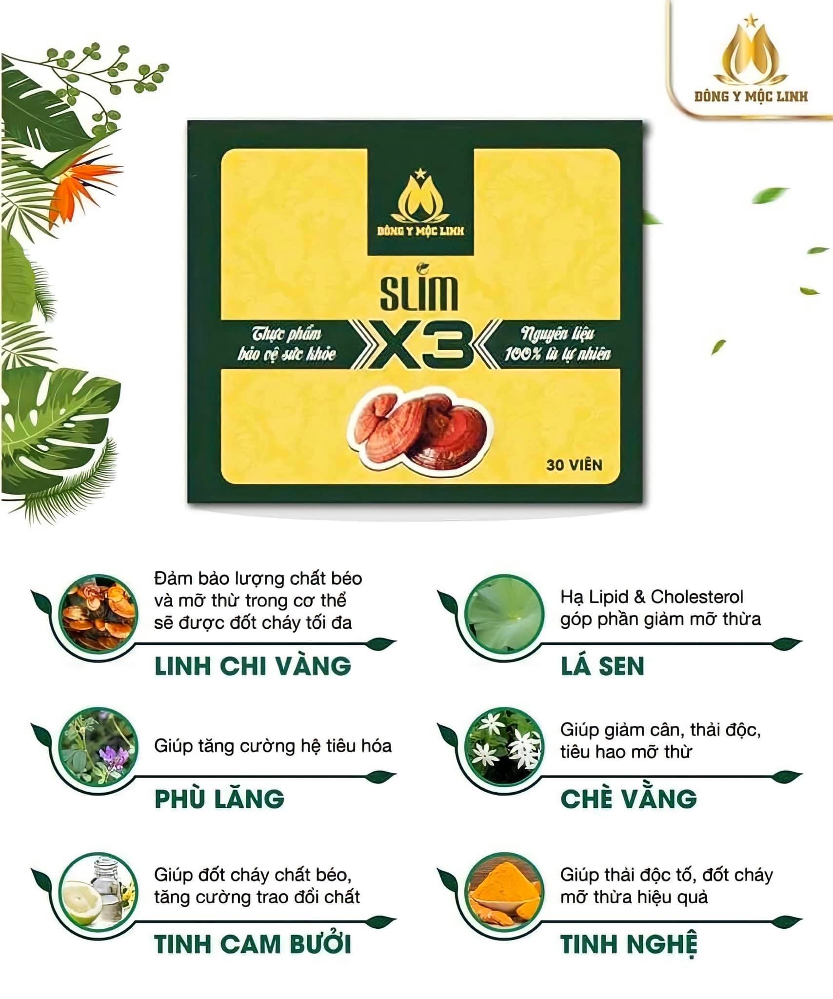 Giảm cân ĐÔNG Y MỘC LINH SLIM X3 phương pháp giảm cân an toàn cho sức khỏe.