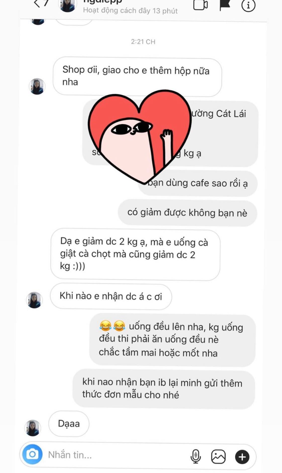 Lại là feedback xịn xò của khách dùng Cà Phê Sâm