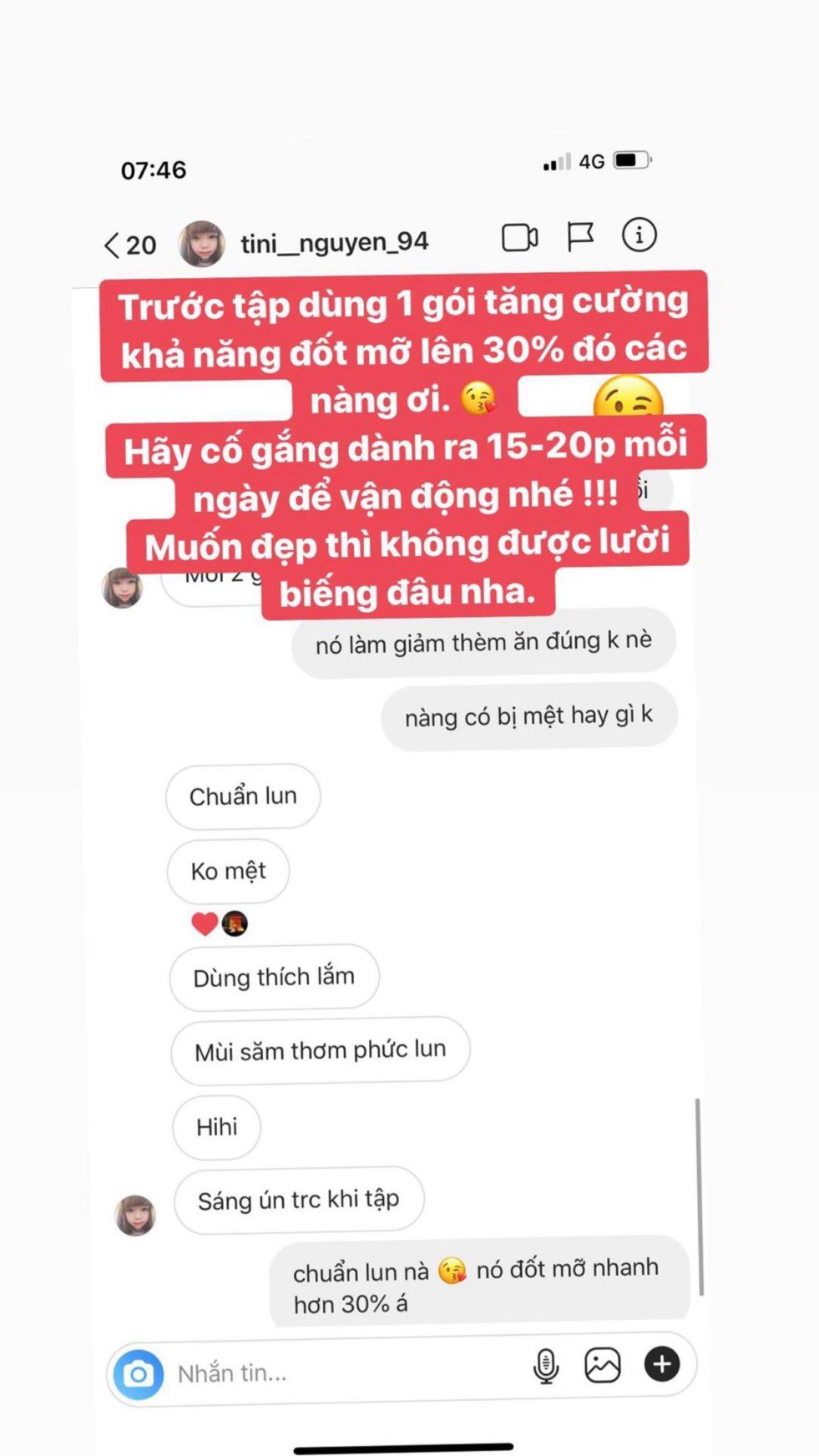 Lại là feedback xịn xò của khách dùng Cà Phê Sâm