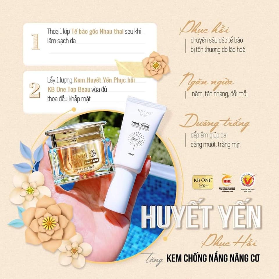 Nâng Niu Và Chăm Sóc Da Với Kem Dưỡng Huyết Yến Phục Hồi KB One