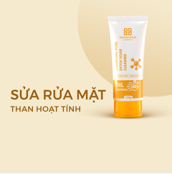 Da mặt được tỏa sáng với sữa rửa mặt thải độc than hoạt tính Hatagold