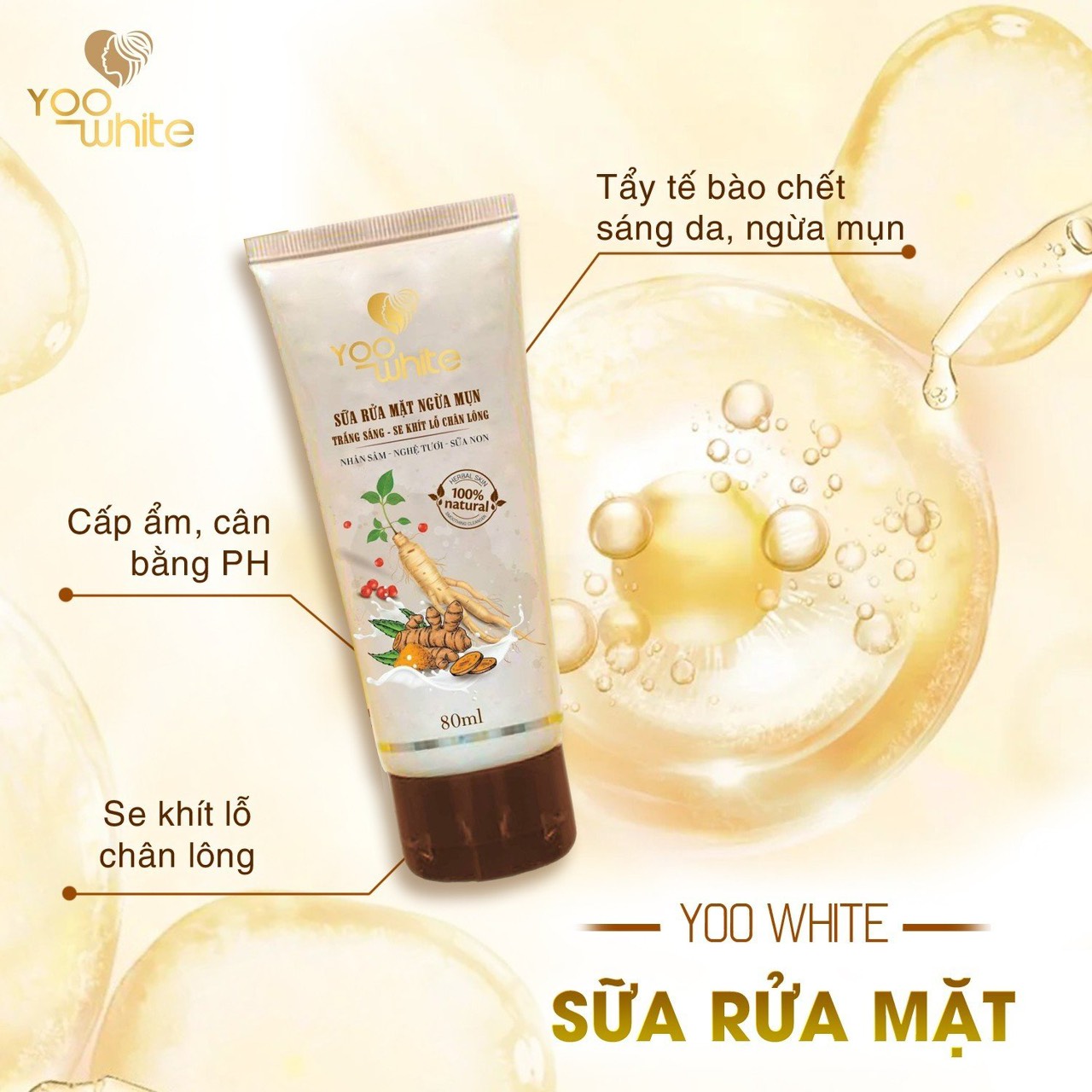 Sữa rửa mặt ngừa mụn Yoo White hiểu mọi điều da yêu trao mọi điều da ước