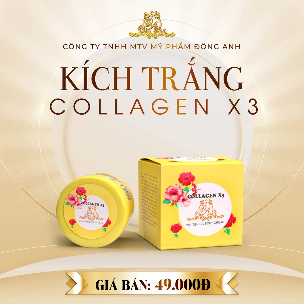 kích trắng da toàn thân, nâng tone body -Kích Trắng Collagen X3