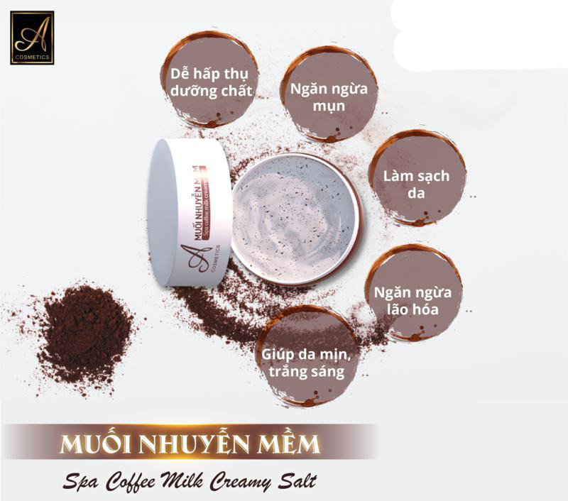 Muối Nhuyễn Mềm – Spa Coffee Milk Creamy Salt - A COMESICS