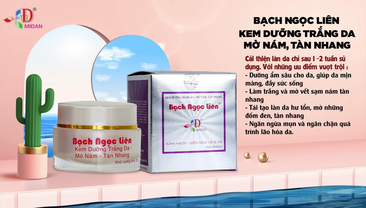 Bạch Ngọc Liên tím  dòng kem face dưỡng trắng da mờ nám tàn nhang