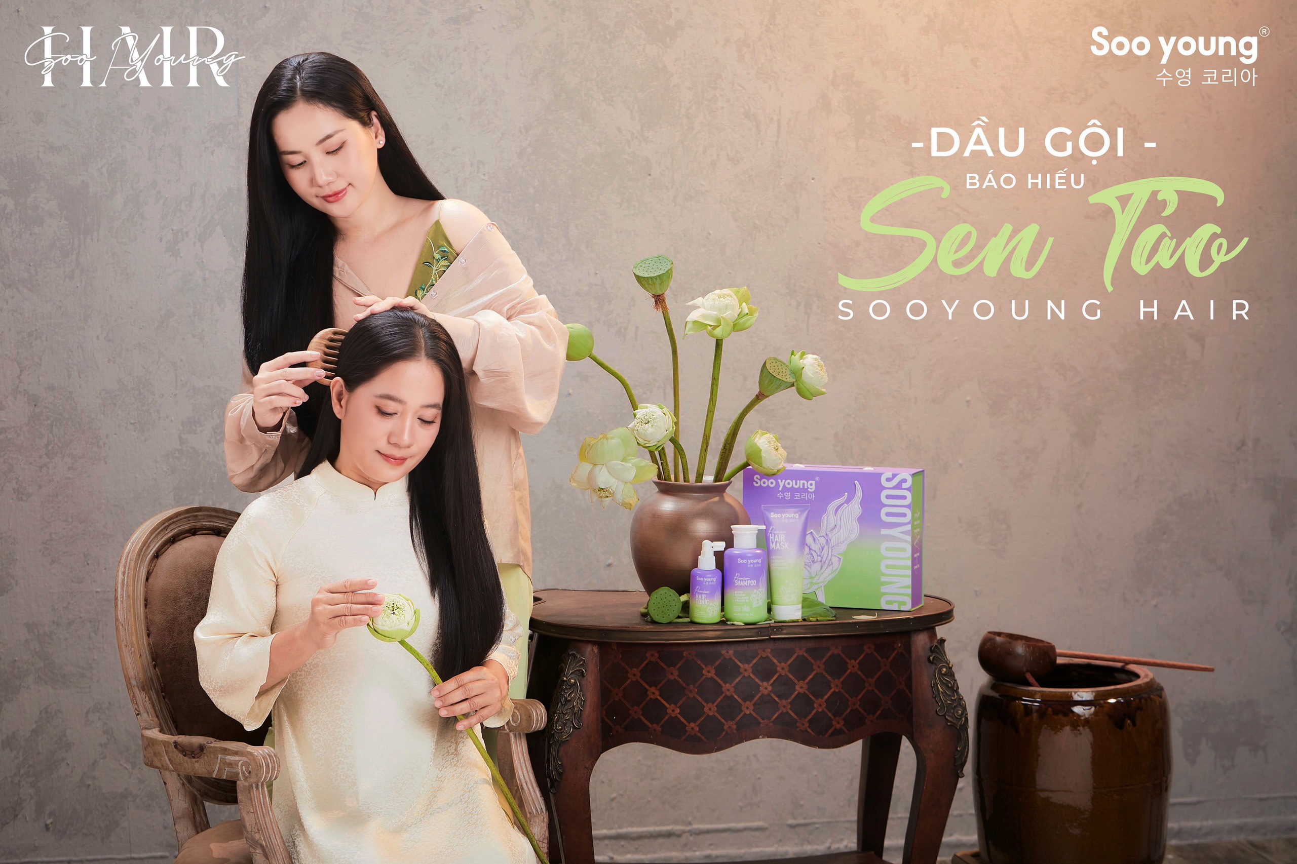 Combo Gội Xả Xịt Tóc Sen Tảo Soo Young