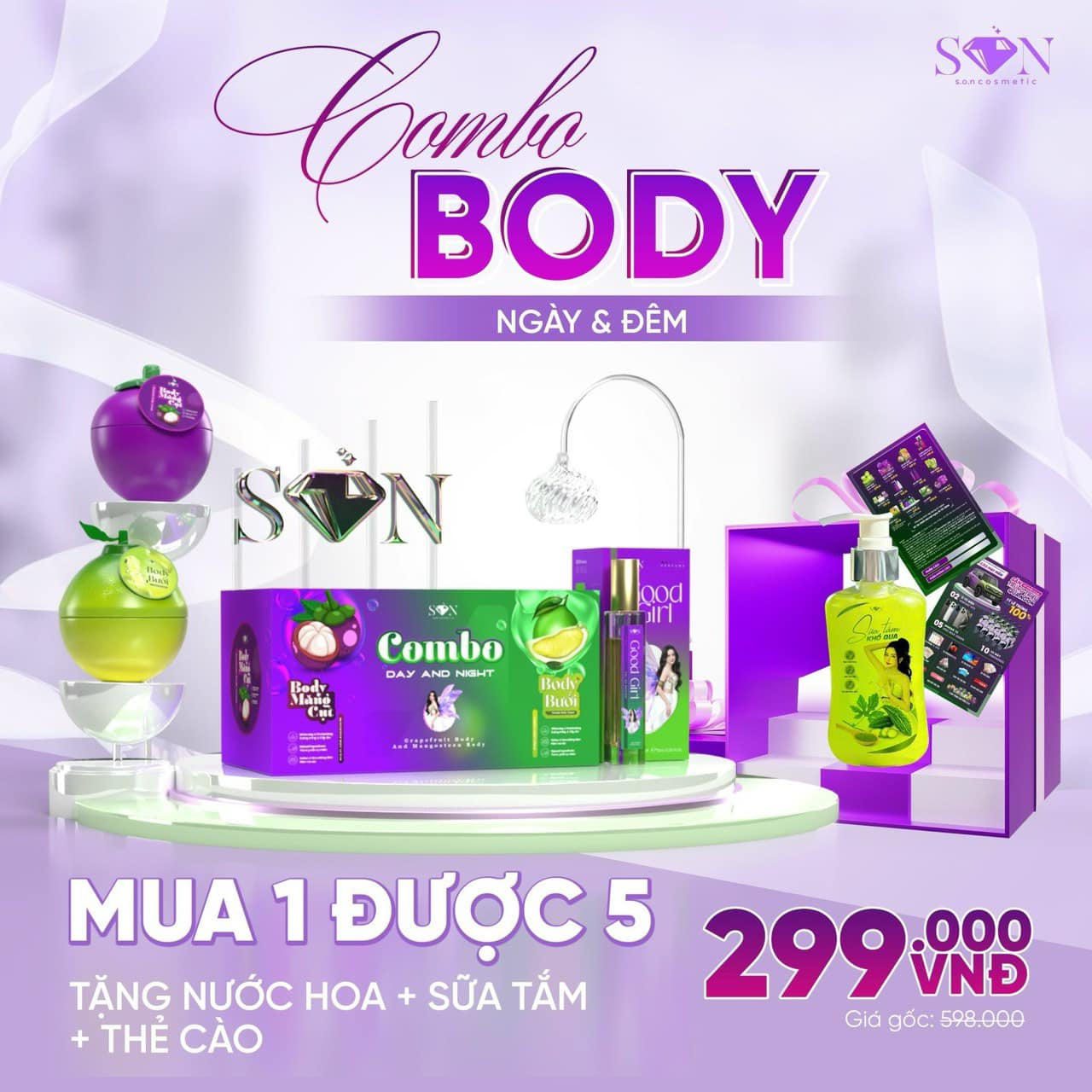Combo Body Bưởi Măng Cụt SON Cosmetic