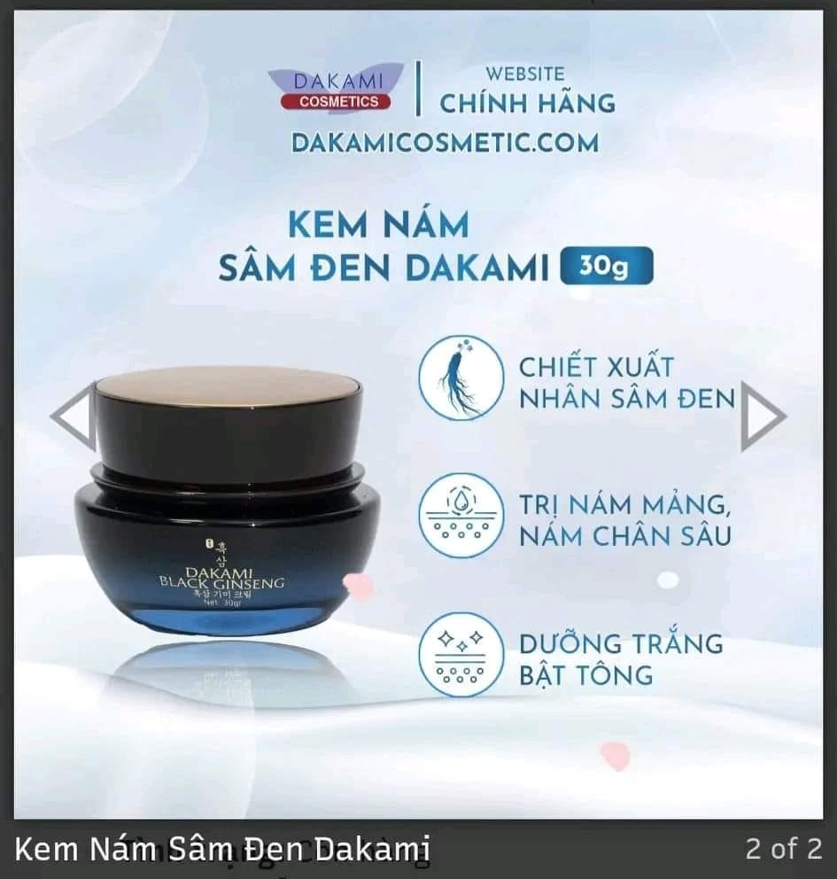 Kem Face Nám Nhân Sâm Đen Dakami Black Ginseng
