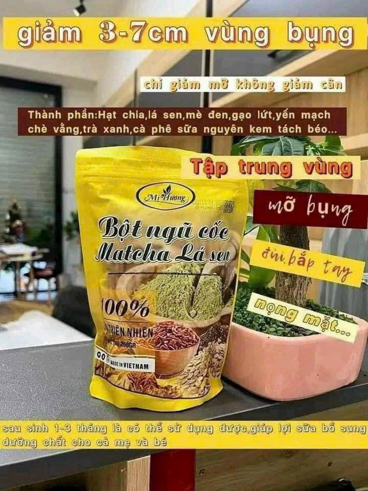 Bột Ngũ Cốc Matcha Lá Sen Giảm Mỡ Bụng Mị Hương