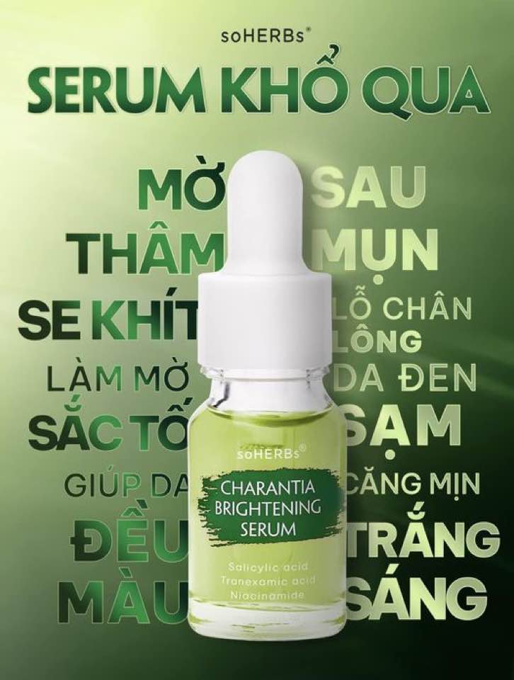 Serum Giảm Thâm Mụn Khổ Qua Soherbs Charantia Brightening Serum
