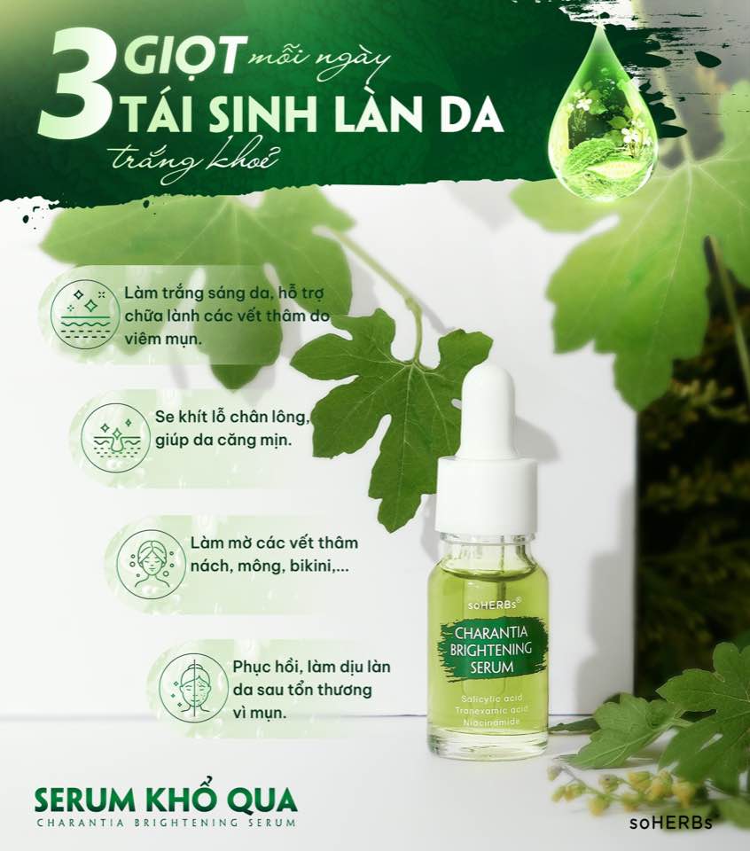Serum Giảm Thâm Mụn Khổ Qua Soherbs Charantia Brightening Serum