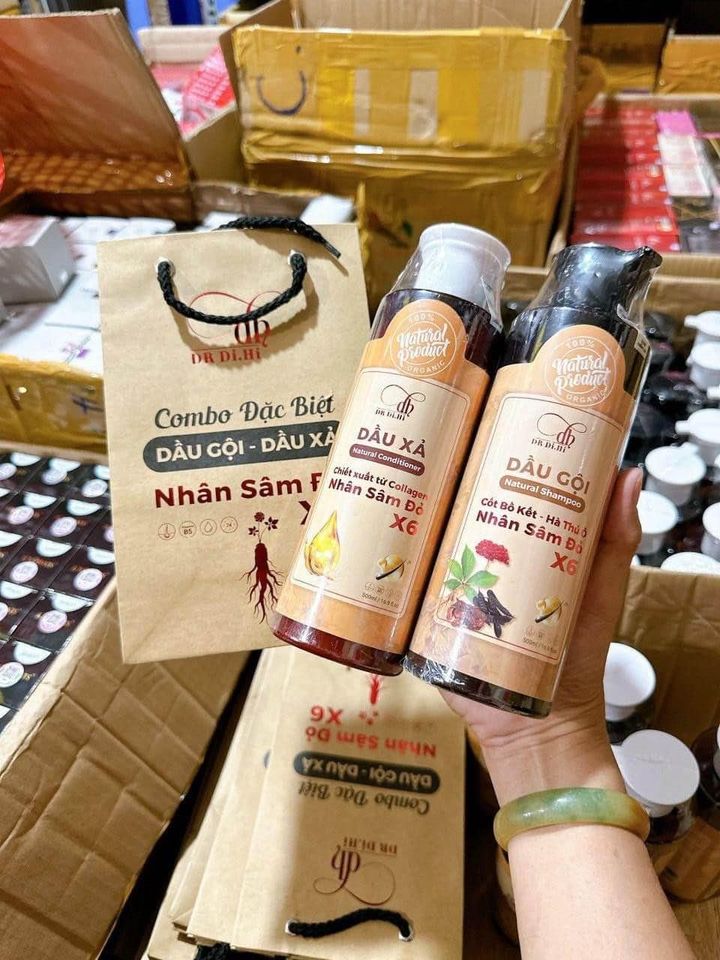 Combo gội xả Collagen Nhân sâm đỏ X6 Dr Di hi chính hãng