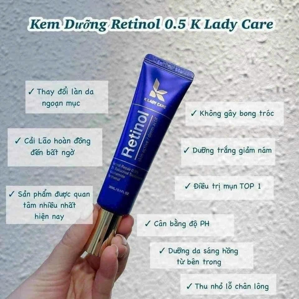 Kem Face Dưỡng Retinol K Lady Care Làm mờ thâm nám cải thiện vùng da không đều màu dưỡng da sáng hồng từ bên trong