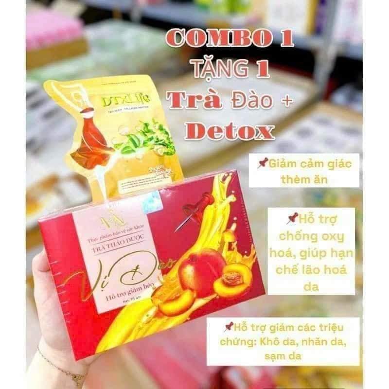 Trà Giảm Cân Vị Đào Mỹ Phẩm Đông Anh (Tặng Detox)