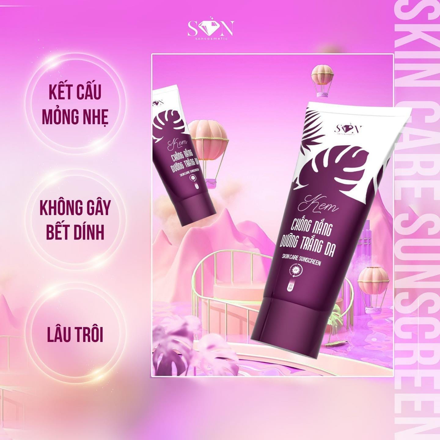 Kem chống nắng Son Cosmetic Lớn Dưỡng Trắng Da 50g