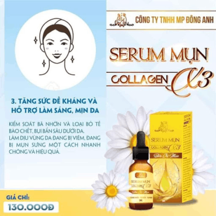 serum trị mụn x3 với tinh chất chiếc xuất từ thiên nhiên