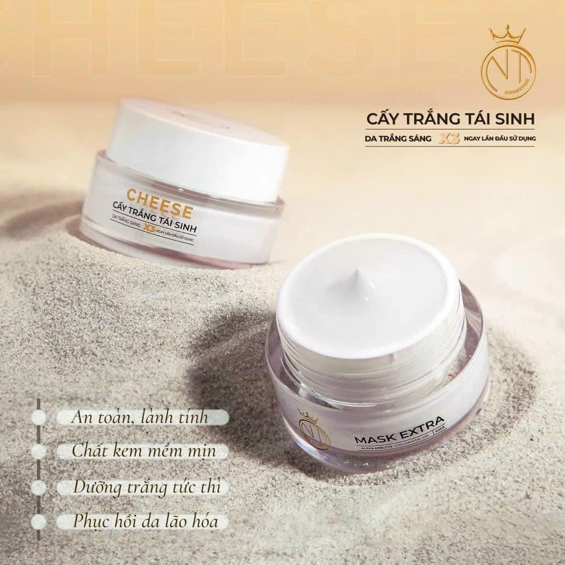 Mỗi ngày bỏ ra vài phút sử dụng Mặt Nạ Cấy Trắng Tái Sinh Cheese NT Cosmeticscho làn da trắng hồng rạng rỡ nhé
