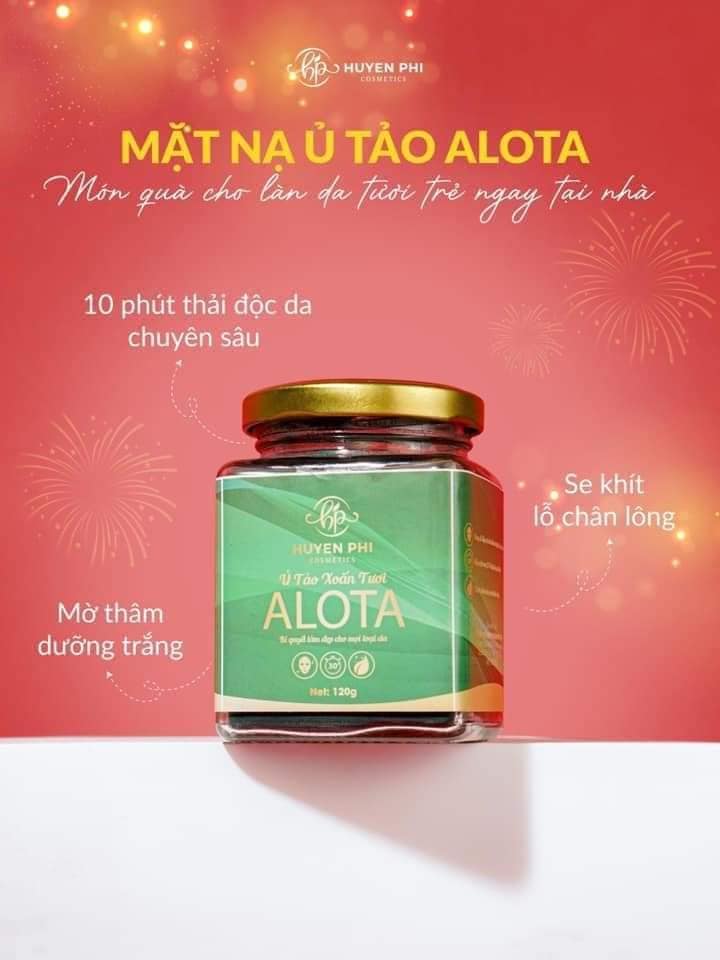 Mặt nạ thải độc Ủ tảo xoắn tươi ALOTA  giúp loại bỏ độc tố nằm sâu trong lỗ chân lông mang lại làn da sáng mịn màng