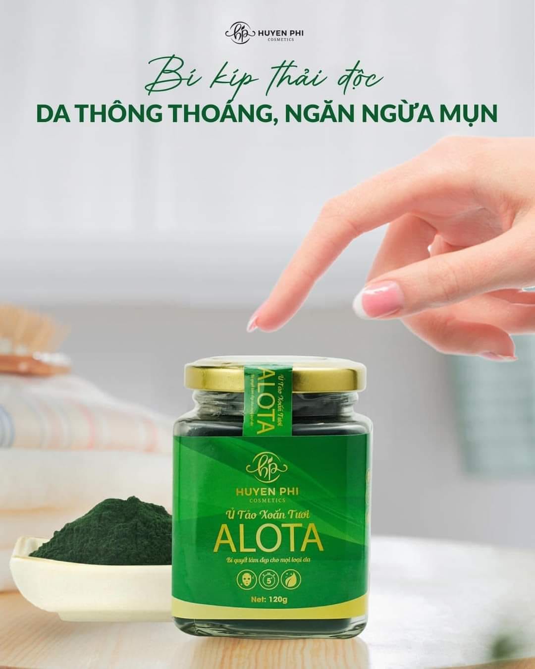 Mặt nạ thải độc Ủ tảo xoắn tươi ALOTA  giúp loại bỏ độc tố nằm sâu trong lỗ chân lông mang lại làn da sáng mịn màng