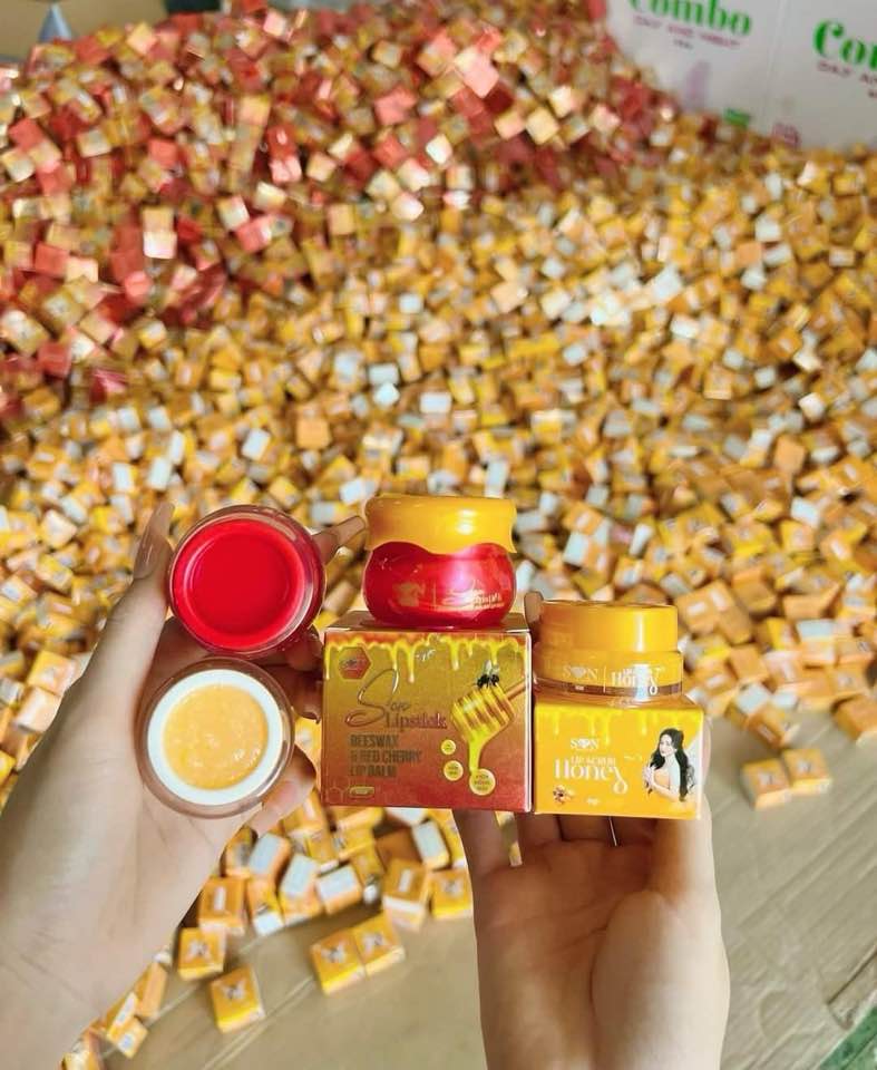 Combo Son Dưỡng Sáp Ong Kích Hồng Môi Lipstick Son Cosmetic