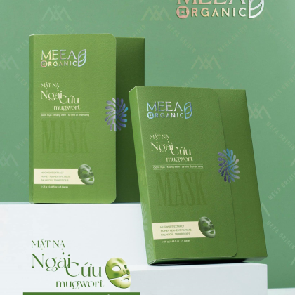 Mặt Nạ Thạch Collagen Meea Organic Màu Xanh Ngãi Cứu Mugwort Mask Hộp 5 Miếng