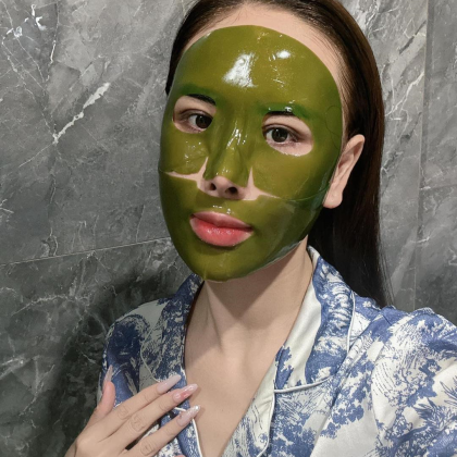 Mặt Nạ Thạch Collagen Meea Organic Màu Xanh Ngãi Cứu Mugwort Mask Hộp 5 Miếng