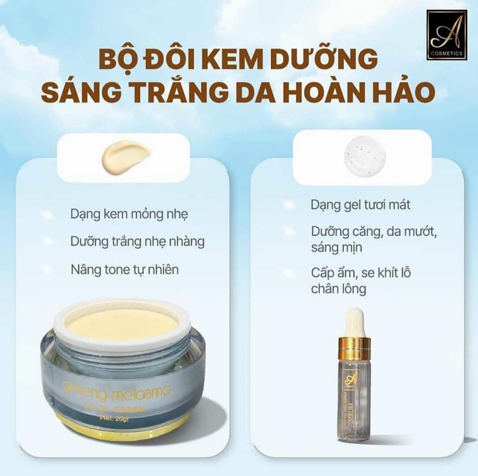 Combo Face Serum Nám Nhân Sâm A Cosmetics Ginseng Melasma Mỹ Phẩm Phương Anh