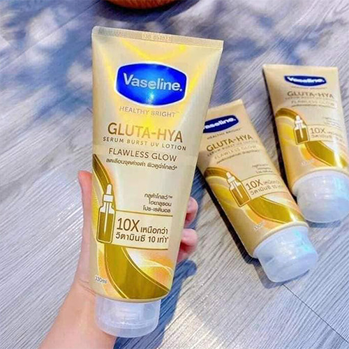 Sữa Dưỡng Thể Vaseline 10X Vàng Healthy Bright Gluta Hya Serum Flawless Glow