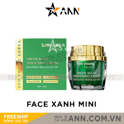 Kem Face Xanh Dưỡng Trắng Da Soo Young Mini Green Algae Whitening Cream