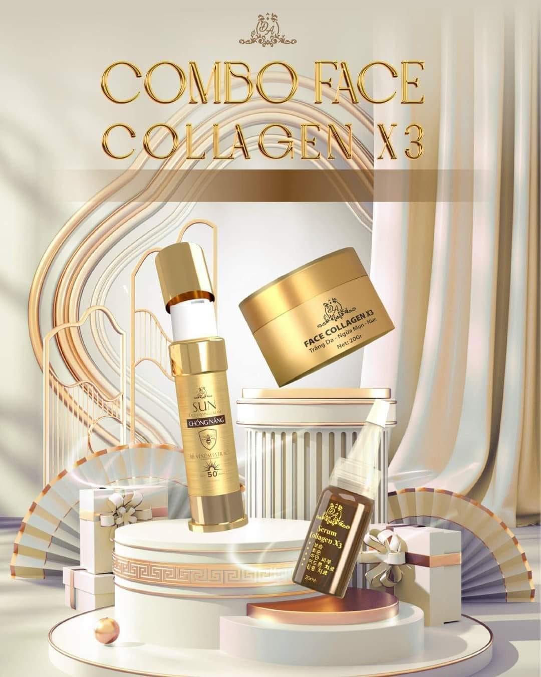Combo Dưỡng Da Cho Face Collagen X3 Mỹ Phẩm Đông Anh