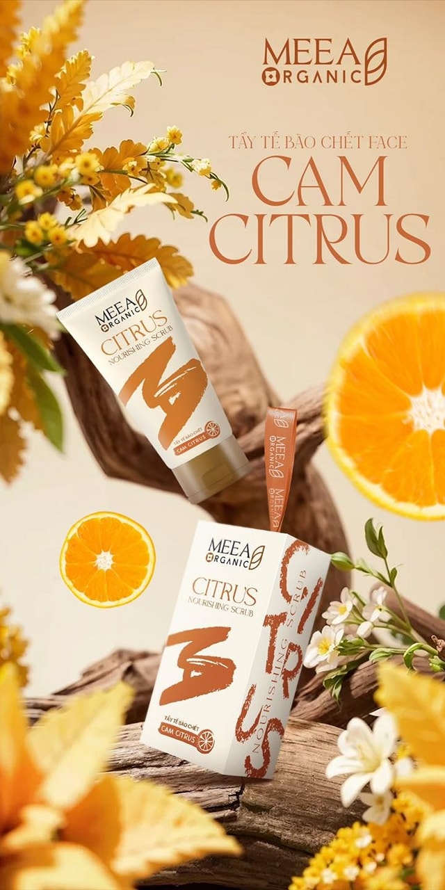 Tẩy Tế Вàо Chết Face Cam Citrus Meea Organic Nouishing Scrub