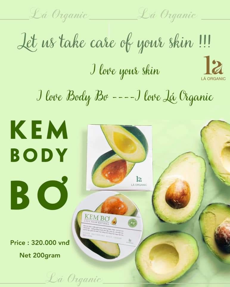 Kem body bơ Lá Organic - bùa yêu cho nàng da trắng dáng xinh