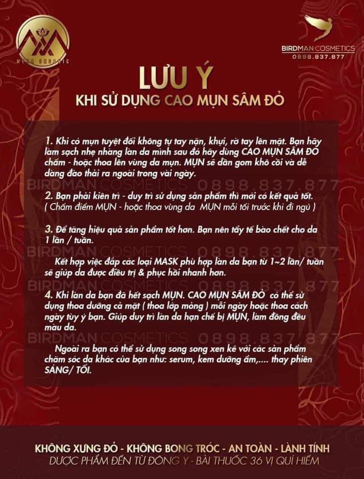 Cao mụn sâm đỏ cách sử dụng: Bí quyết trị mụn và dưỡng da hiệu quả